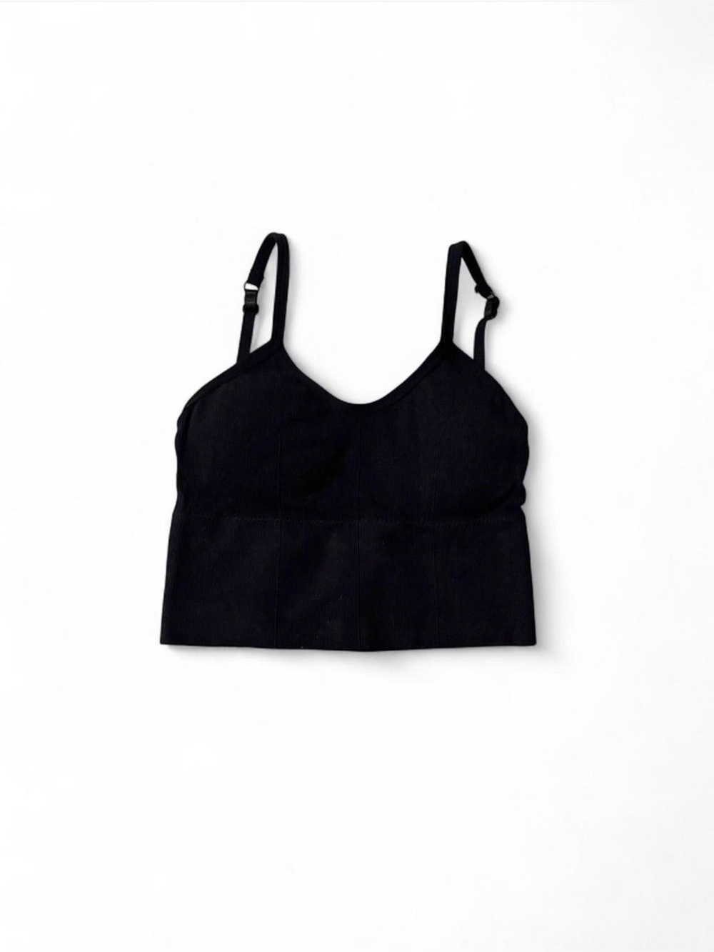Black Contour Ribbed Bralette Crop Top